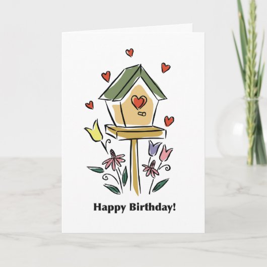 2734 Herz Birdhouse Geburtstag Karte (Vorderseite)