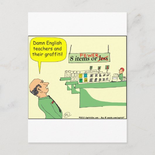 278 Englischlehrer Cartoon in Farbe Postkarte (Vorderseite)