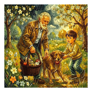 27,03" x 27,03 Großvater Regentag Fotodruck