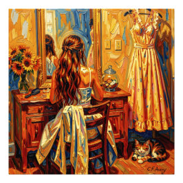 27.03" x 27.03" Young Girl Fantasy Fotodruck