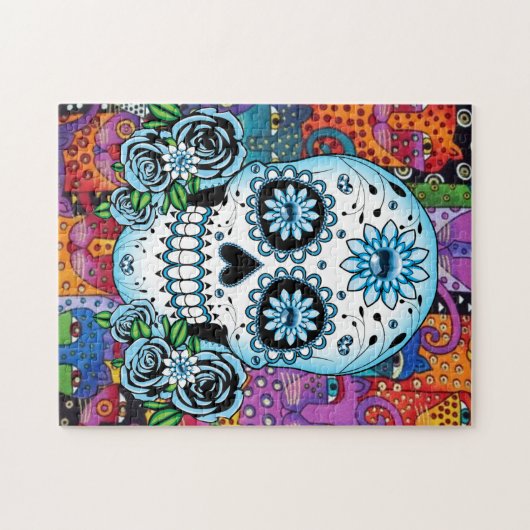 27,9 cm x 35,5 cm Schädelpuzzle mit Geschenkboxen, Puzzle (Horizontal)