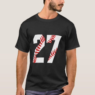 27 Baseball Schnürsenkel Baseball-Mama-Trikot Numm T-Shirt