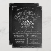 27. Chalkboard Geburtstagsfeier Einladung (Vorne/Hinten)