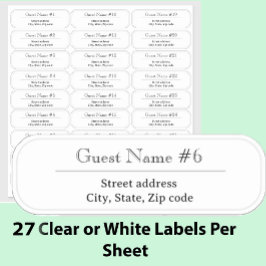 27 Custom Clear or White Wedding Guest Address  Aufkleber
