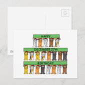 27. Dezember Geburtstag Cartoon Katzen. Postkarte (Vorne/Hinten)