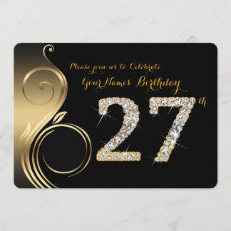27.,Einladung zum Geburtstag,Nummer Diamond,Foto Einladung