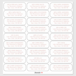 27 Empfänger einfache Hochzeitsgäste adressieren L Aufkleber
