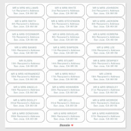 27 Empfänger einfache Hochzeitsgäste adressieren L Aufkleber
