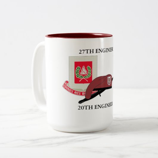 27. ENGINEER BATTALION 20. ENGINEER BRIGADE ZWEIFARBIGE TASSE (Vorderseite Links)