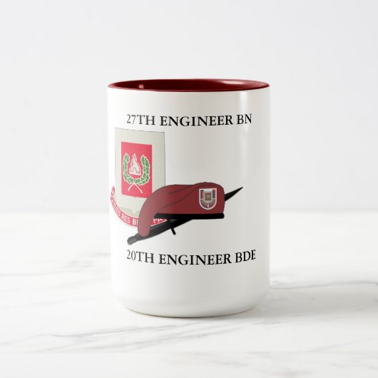 27. ENGINEER BATTALION 20. ENGINEER BRIGADE ZWEIFARBIGE TASSE (Mittel)