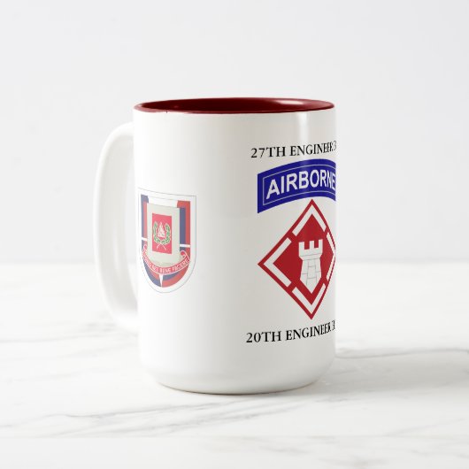 27. ENGINEER BATTALION 20. ENGINEER BRIGADE ZWEIFARBIGE TASSE (Vorderseite Links)