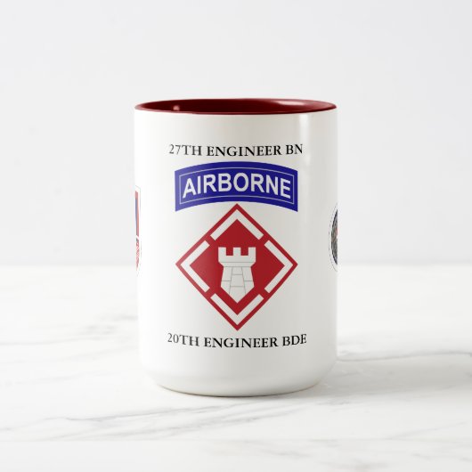 27. ENGINEER BATTALION 20. ENGINEER BRIGADE ZWEIFARBIGE TASSE (Mittel)