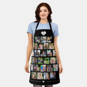 27 Foto-Collage-Gitter monogrammiert schwarz Schürze (Getragen)
