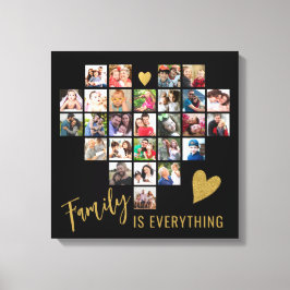 27 Foto Collage Heart Template Family Quote Schwar Leinwanddruck