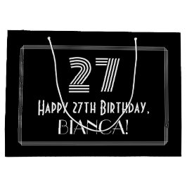 27. Geburtstag — Art Deco Inspiriert Look "27" & N Große Geschenktüte