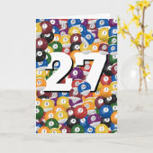 27. Geburtstag Billiard Balls Karte (Gelbe Blume)