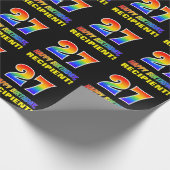 27. Geburtstag: Bold, Fun, Simple, Rainbow 27 Geschenkpapier (Ecke)