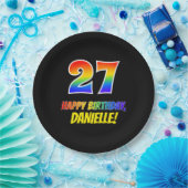 27. Geburtstag: Bold, Fun, Simple, Rainbow 27 Pappteller (Party)