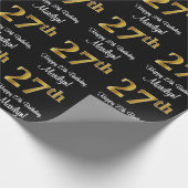 27. Geburtstag: Elegante Luxuriöse Imitate Gold Lo Geschenkpapier (Ecke)