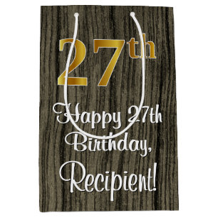 27. Geburtstag: Elegantes falsches Gold-Look #, Fa Mittlere Geschenktüte