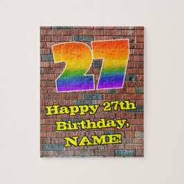 27. Geburtstag: Fun Graffiti-Inspiriert Regenbogen Puzzle