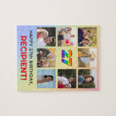 27. Geburtstag: Fun Rainbow #, Individuelle Name & Puzzle (Horizontal)