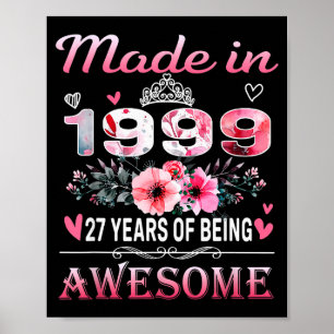 27. Geburtstag gemacht in 1999 27 Jahre großartig  Poster