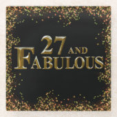 27. Geburtstag Glasuntersetzer (Vorderseite)