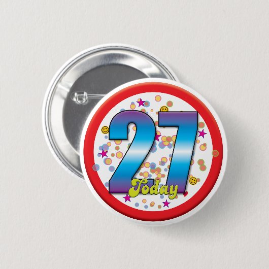 27. Geburtstag heute v2 Button (Vorne & Hinten)