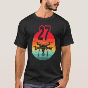 27. Geburtstag I Retro Remote Kontrolle Drohnen mi T-Shirt