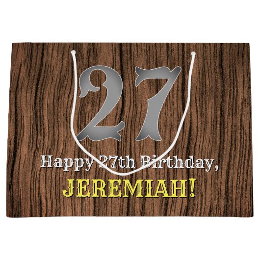 27. Geburtstag: Inspirierter Country Western Look, Große Geschenktüte (Vorderseite)