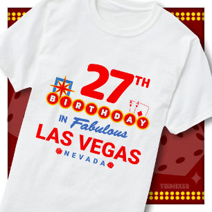 27. Geburtstag Las Vegas Willkommensschild Party S T-Shirt