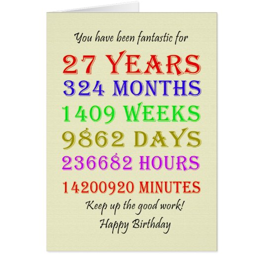 27. Geburtstag - Meilensteine (Vorne)