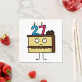 27. Geburtstags-Kuchen mit Kerzen Serviette (Beispiel)
