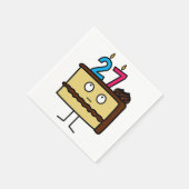 27. Geburtstags-Kuchen mit Kerzen Serviette (Ecke)