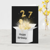 27. Geburtstagsballons in weißer Box Karte (Gelbe Blume)