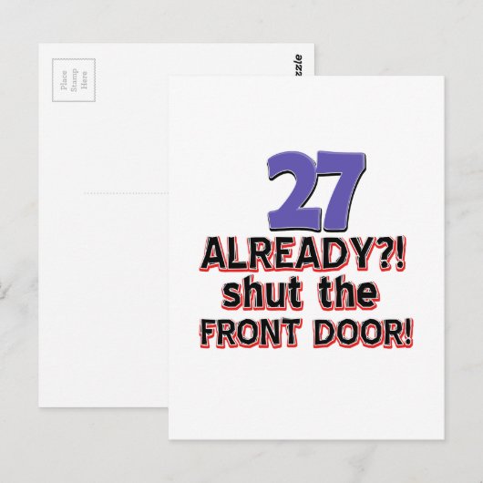 27. Geburtstagsdesigns Postkarte (Vorne/Hinten)