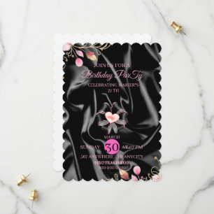 27. Geburtstagseinladung funkelnd rosa 27. digital Save The Date