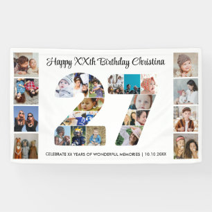 27. Geburtstagsfeier Nummer 27 Fotocollage Banner