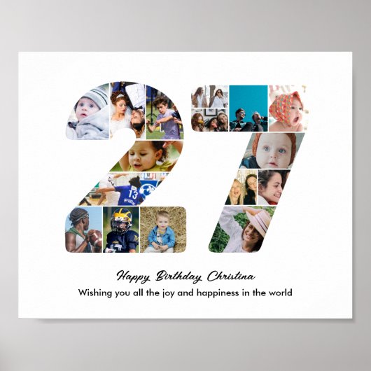 27. Geburtstagsfeier Nummer 27 Fotocollage Poster (Vorne)