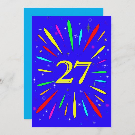 27. Geburtstagsparty Einladung Explosion (Vorne/Hinten)