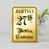 27. Geburtstagsparty — Elegantes Script + Individu Folieneinladung (Stehend vorne)