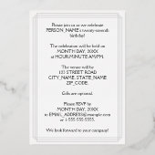 27. Geburtstagsparty — Elegantes Script + Individu Folieneinladung (Rückseite)