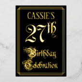 27. Geburtstagsparty - Extravagantes Drehbuch und  Folieneinladung (Vorderseite)