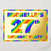 27. Geburtstagsparty — Spaß, Regenbogenspektrum "2 Folieneinladung (Vorderseite)