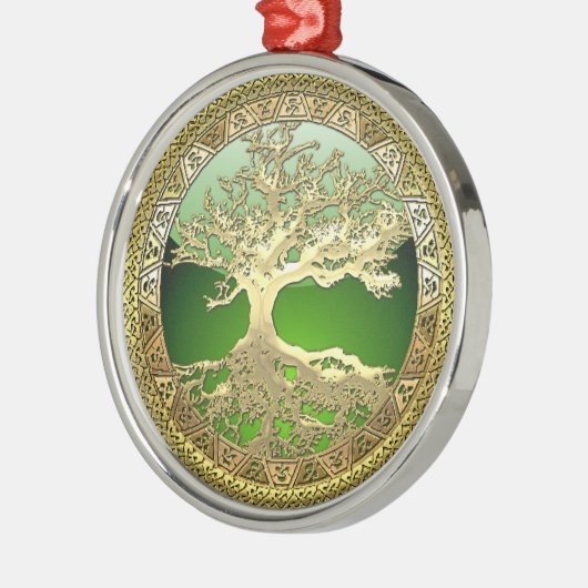 [27] Golden Celtic Tree of Life Ornament Aus Metall (Links)