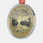 [27] Golden Celtic Tree of Life Silbernes Ornament (Links)