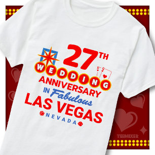 27. Hochzeitsjubiläum Fabelhaftes Las Vegas Paar T-Shirt