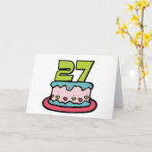 27 Jahre alter Geburtstagskuchen Karte (Gelbe Blume)