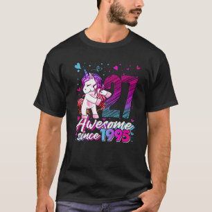 27 Jahre altes Einhorn, das 27. Geburtstag einfärb T-Shirt